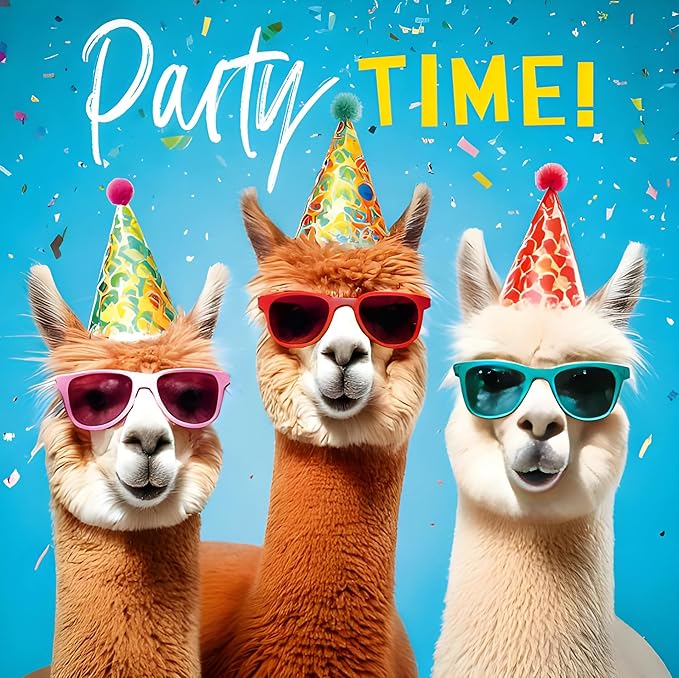 Llamas Party Birthday Card