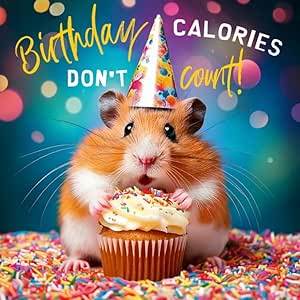 Hamster and Cake Birthday Card - House of Cards