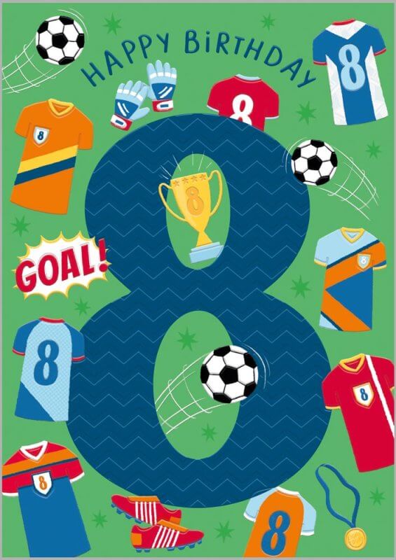 8th Football Birthday Card