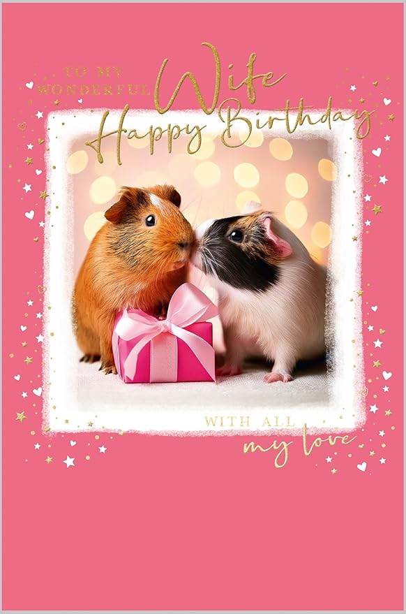 Wife Guinea Pig Birthday Card - House of Cards
