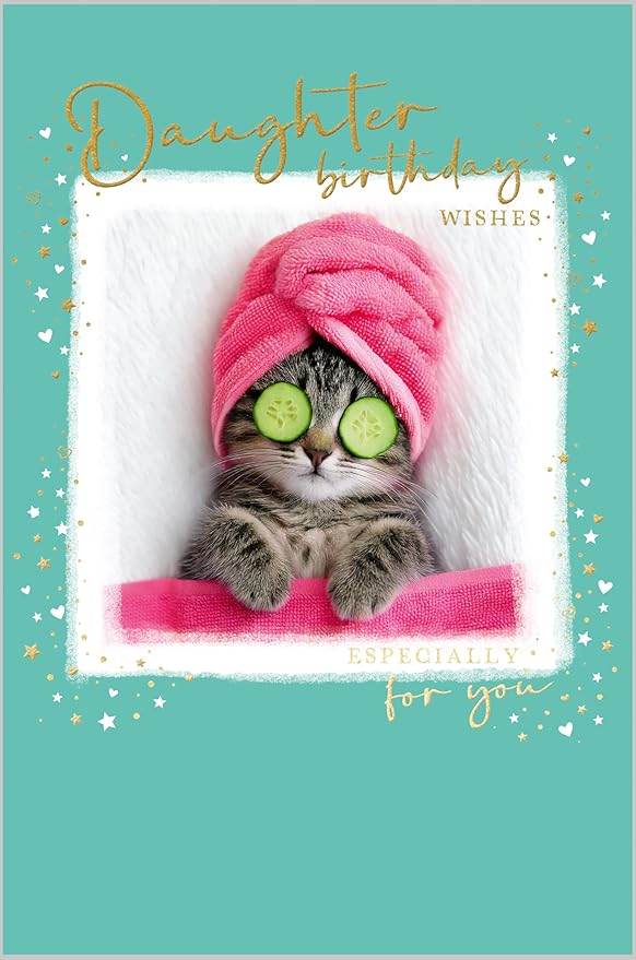 Daughter Cat Birthday Card - House of Cards
