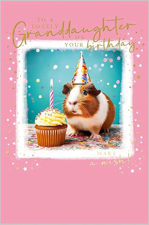 Granddaughter Guinea Pig Birthday Card