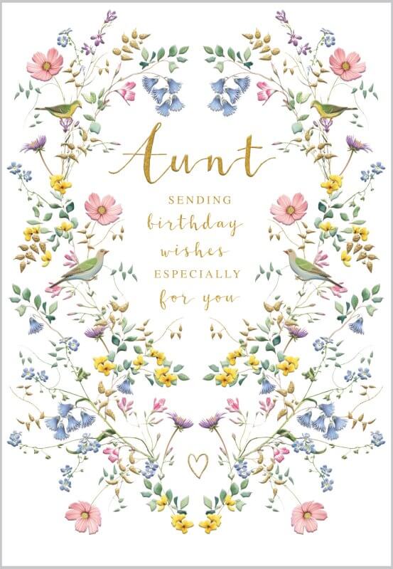 Aunt Floral Birthday Card