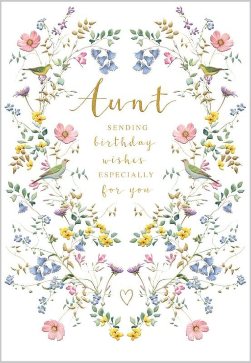 Aunt Floral Birthday Card
