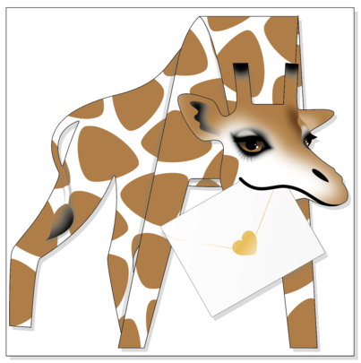 Giraffe 3D Greeting Card