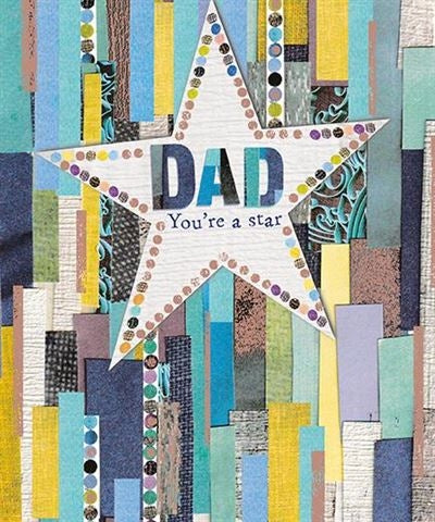 Star Dad Mosaic Fathers Day Card