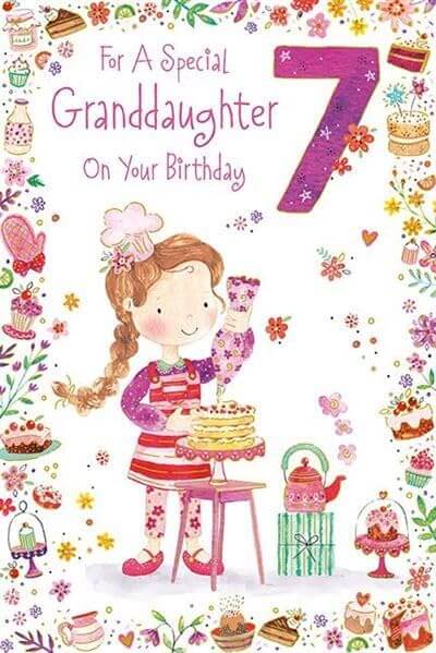 Granddaughter 7th Birthday Card