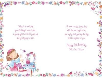 Granddaughter 8th Birthday Card