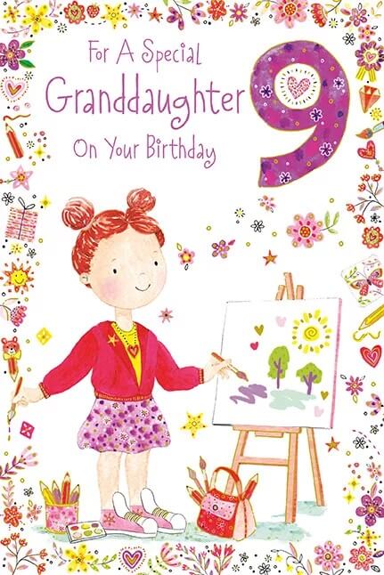 Granddaughter 9th Birthday Card