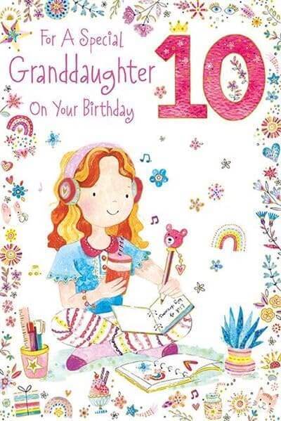 Granddaughter 10th Birthday Card - House of Cards