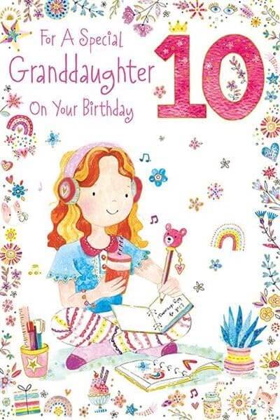 Granddaughter 10th Birthday Card