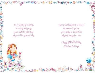 Granddaughter 10th Birthday Card