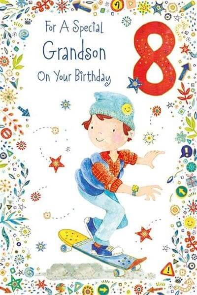 Grandson 8th Birthday Card