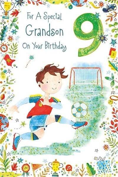 Grandson 9th Birthday Card