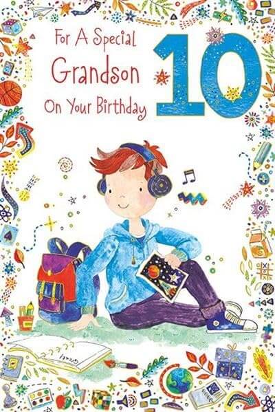 Grandson 10th Birthday Card