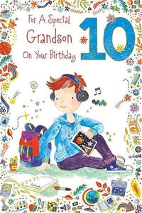 Grandson 10th Birthday Card