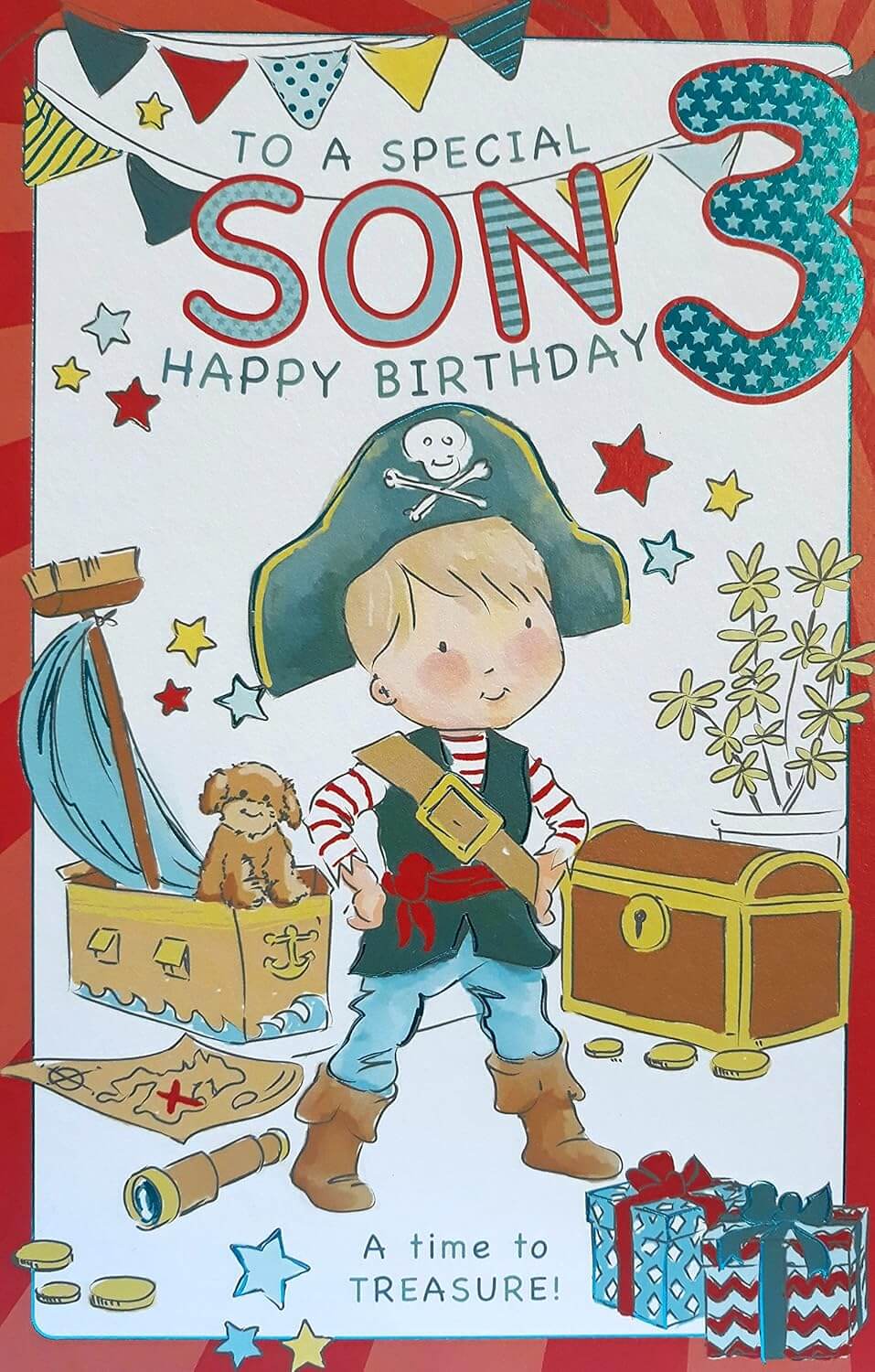 Son 3rd Pirate Birthday Card