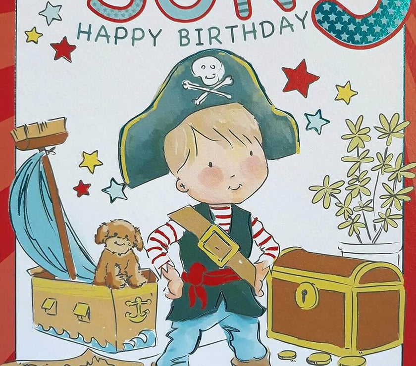 Son 3rd Pirate Birthday Card