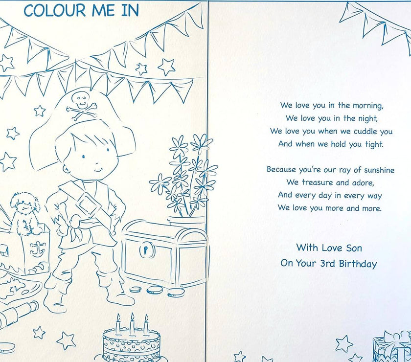 Son 3rd Pirate Birthday Card