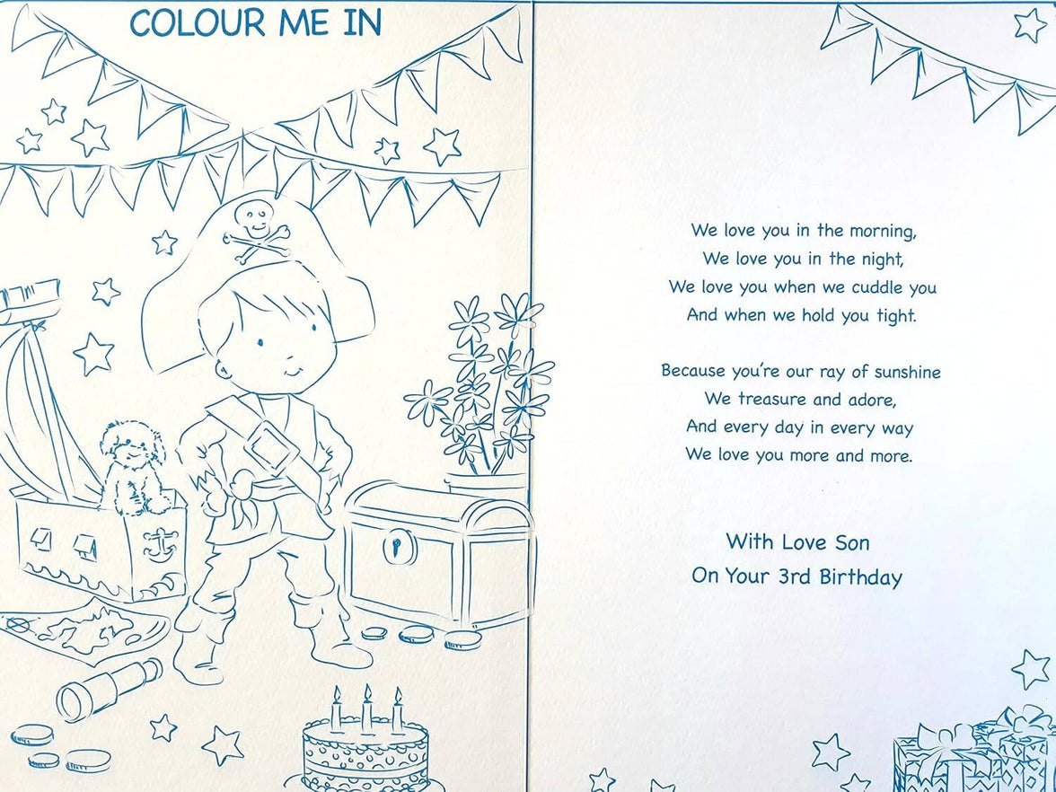 Son 3rd Pirate Birthday Card