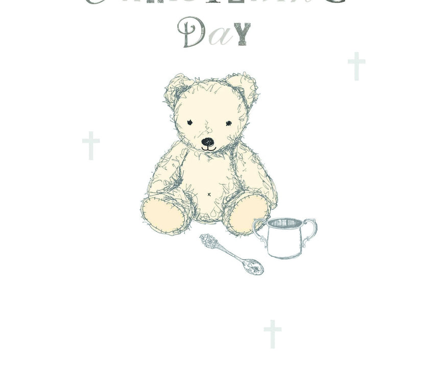Teddy Bear Christening Day Card