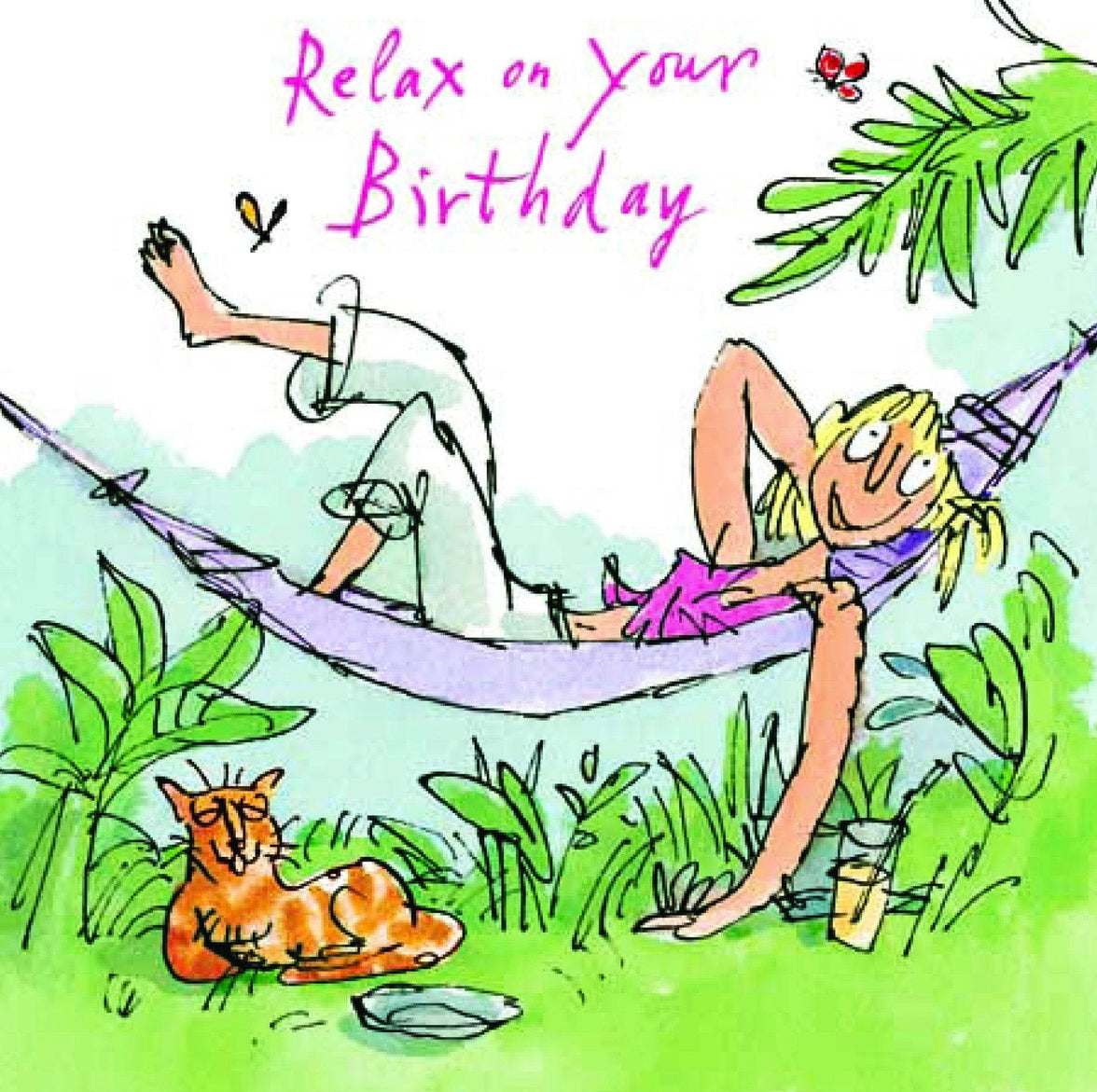 Quentin Blake Relax on your Birthday Card - House of Cards