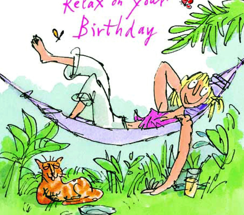 Quentin Blake Relax on your Birthday Card