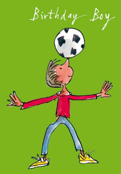 Quentin Blake Football Boy Birthday Card