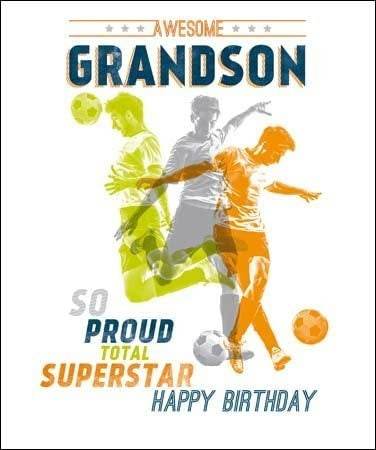 Grandson Football Superstar Birthday Card - House of Cards