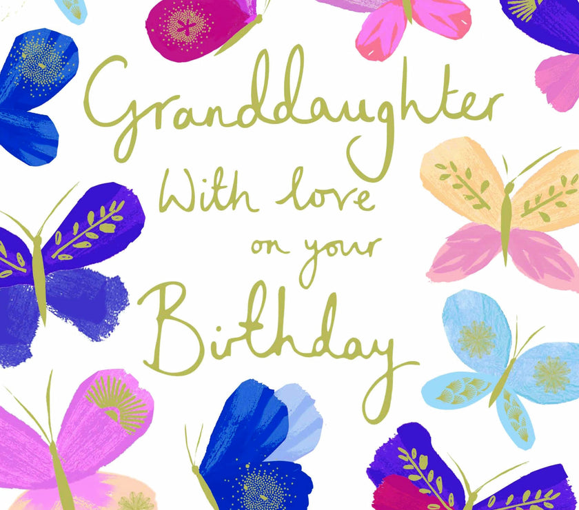 Granddaughter Butterfly Birthday Card