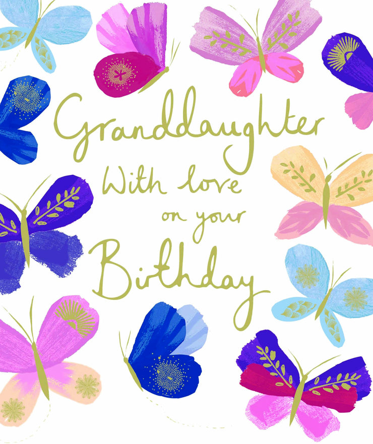 Granddaughter Butterfly Birthday Card