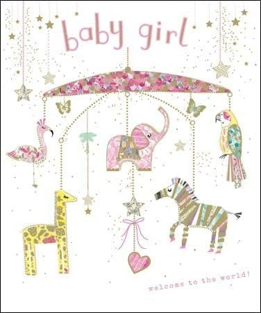 Mobile Baby Girl Card