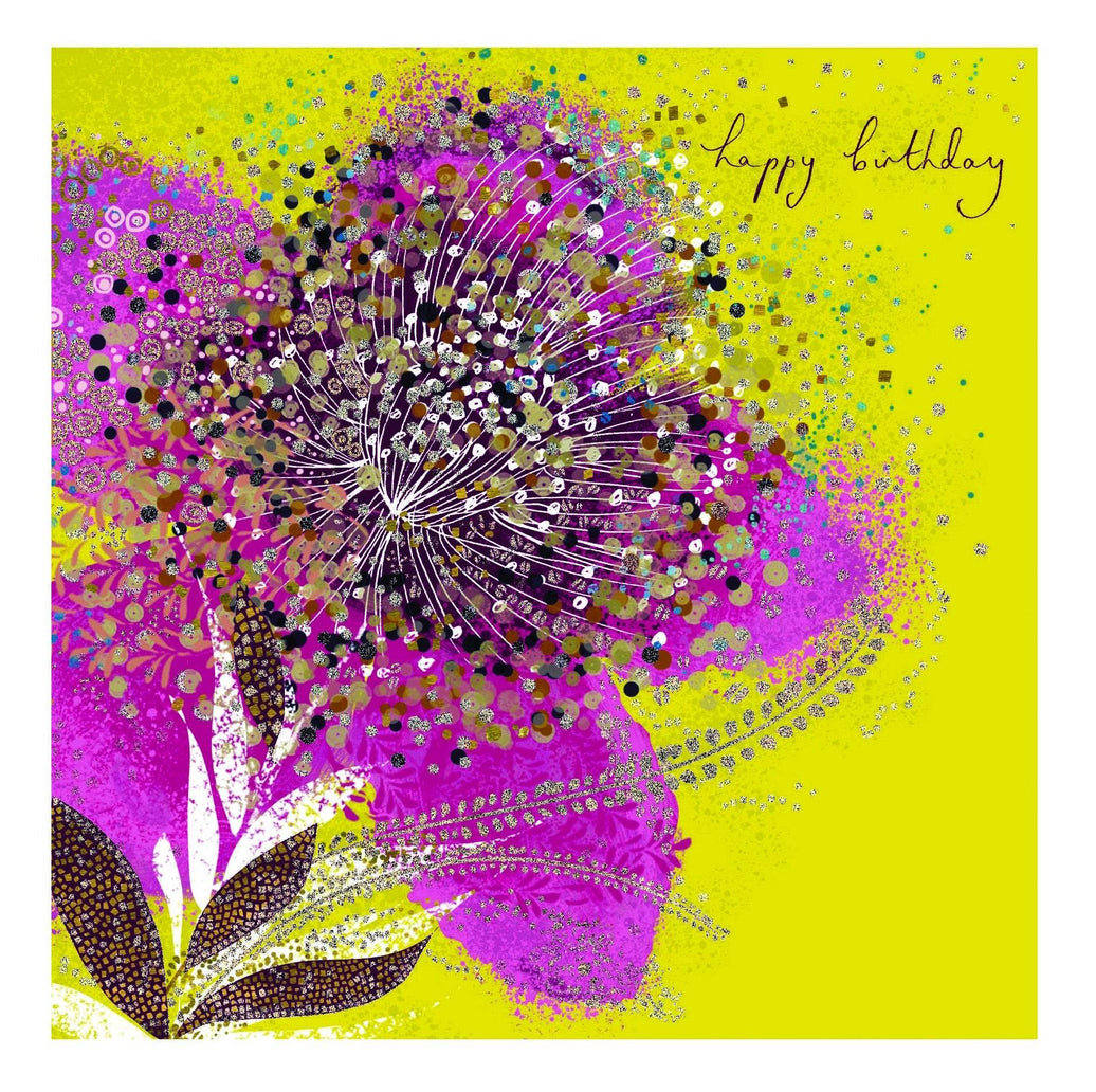 Opium - Yellow and Pink Flower Greeting Card - House of Cards