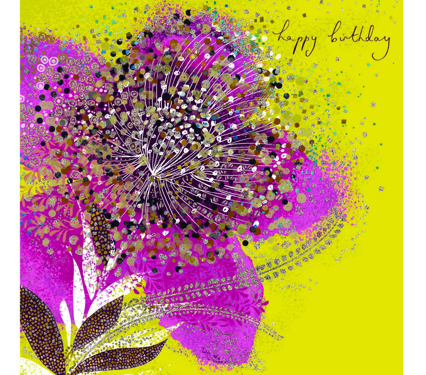 Opium - Yellow and Pink Flower Greeting Card