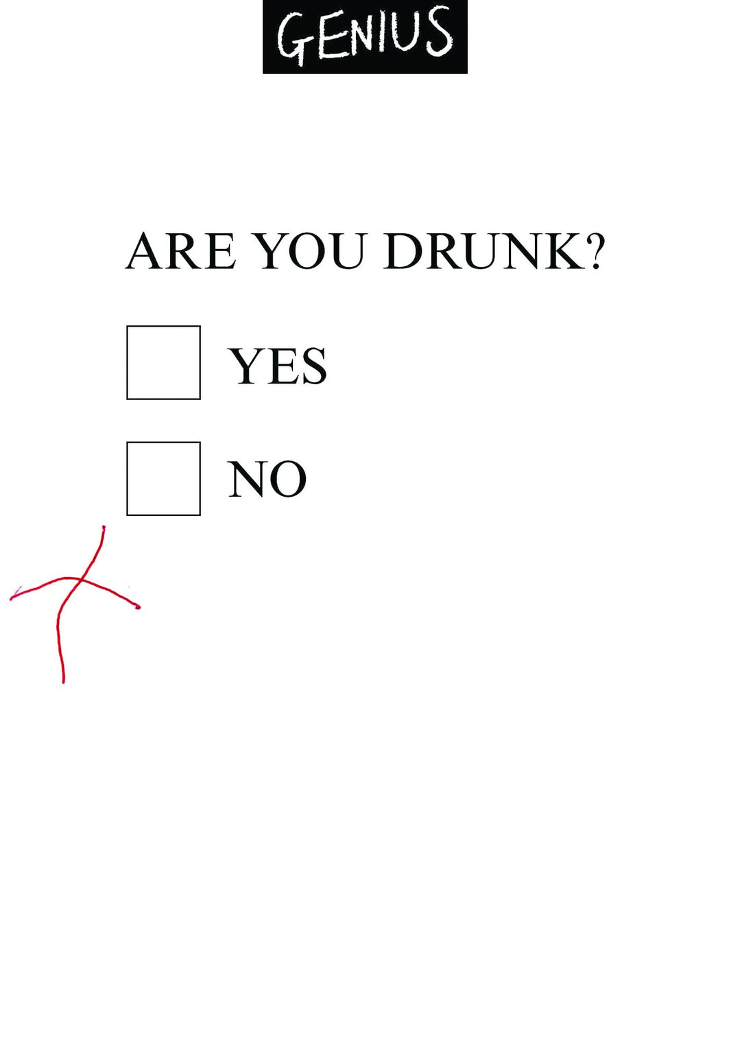 Genius Drunk Birthday Card