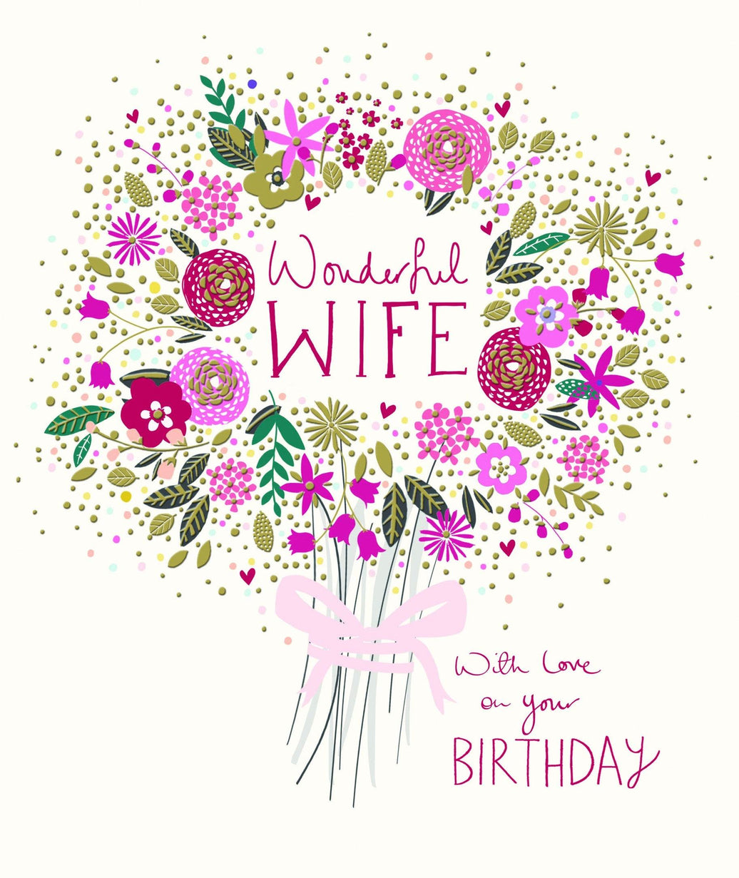 Wonderful Wife Birthday Card - Peach and Prosecco - House of Cards