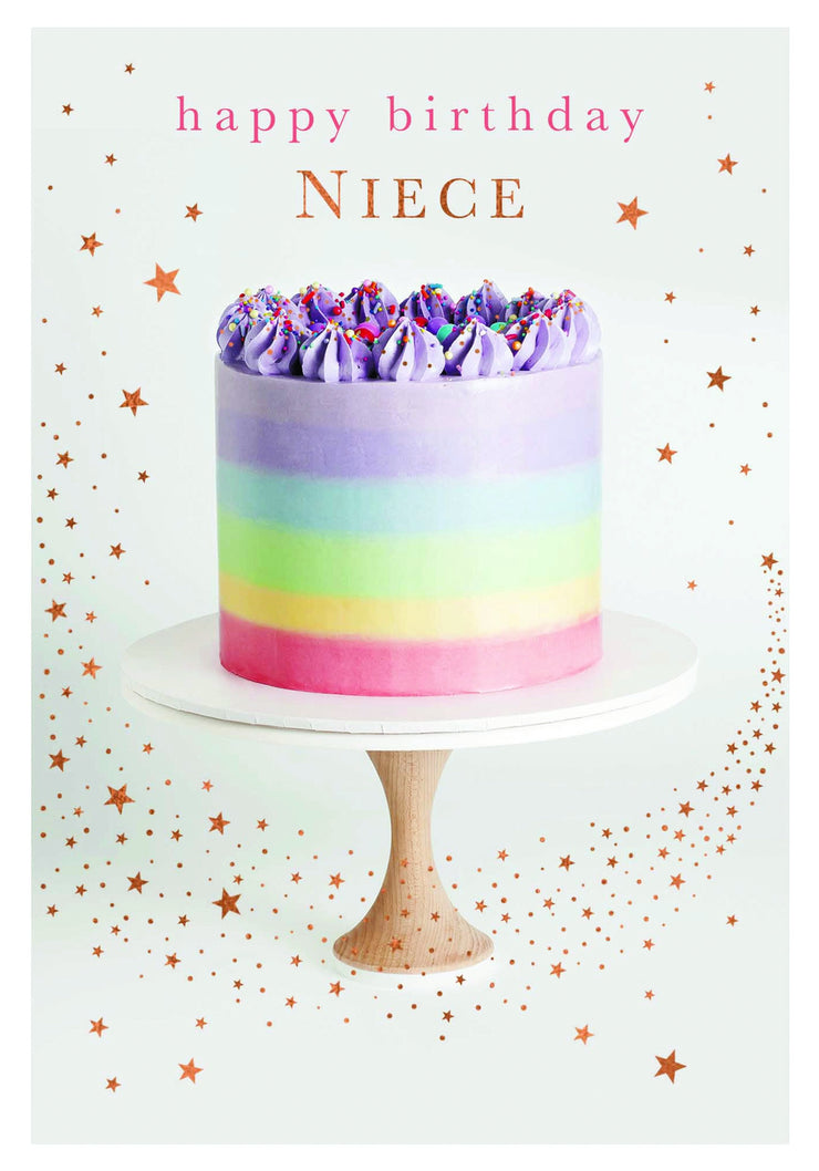 Niece Rainbow Cake Birthday Card