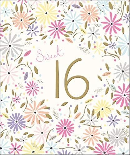 Peach and Prosecco Sweet 16th Birthday Card