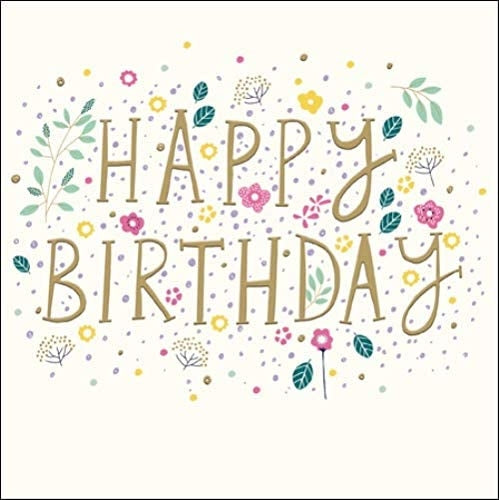 Peach and Prosecco Flowers Birthday Card