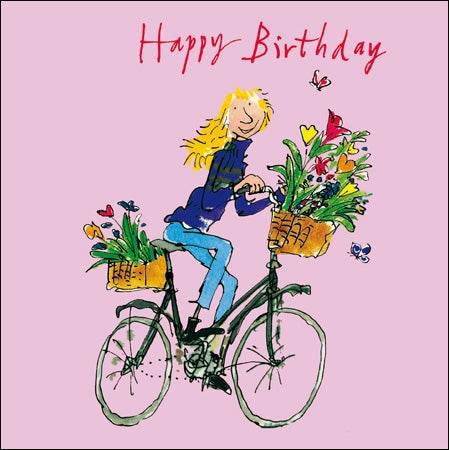 Quentin Blake Lady on a Bike - House of Cards