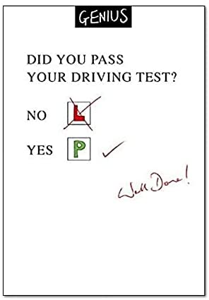 Genius Driving Test Congratulations Card