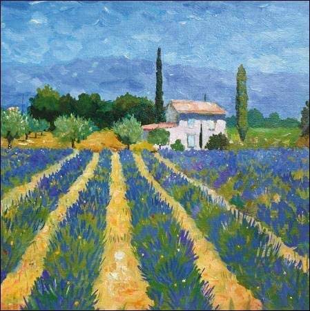 Lavender Field Blank Greeting Card - House of Cards