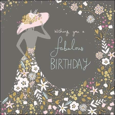 Peach and Prosecco Fabulous Birthday Card