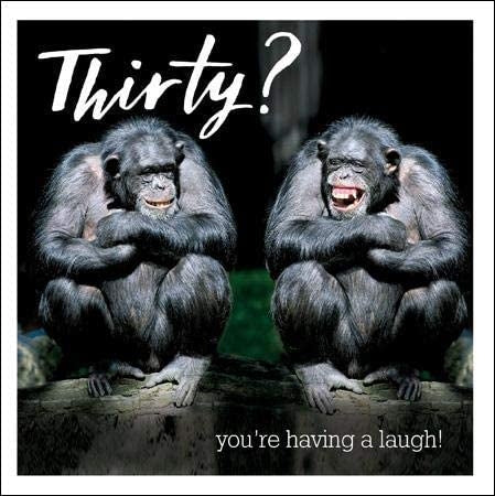 Laughing Chimps 30th Birthday Card