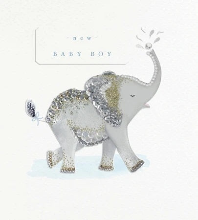Elephant New Baby Boy Card