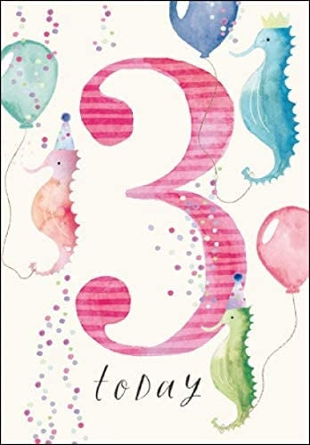 Seahorses 3rd Birthday Card