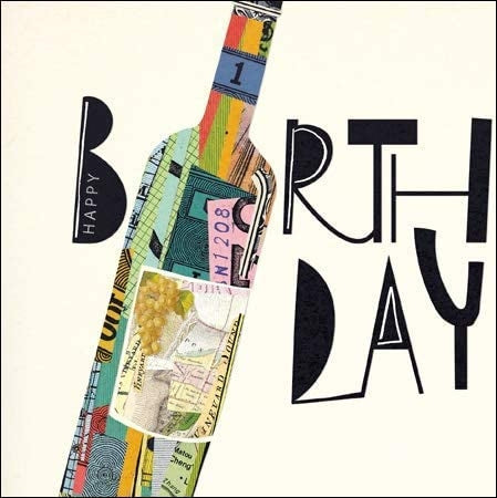 Wine Bottle Birthday Card