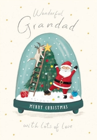 Grandad Santa Snowglobe Christmas Card