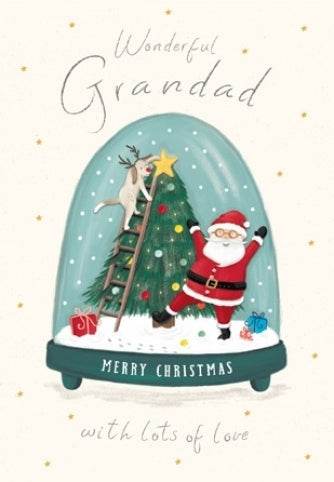 Grandad Santa Snowglobe Christmas Card - House of Cards