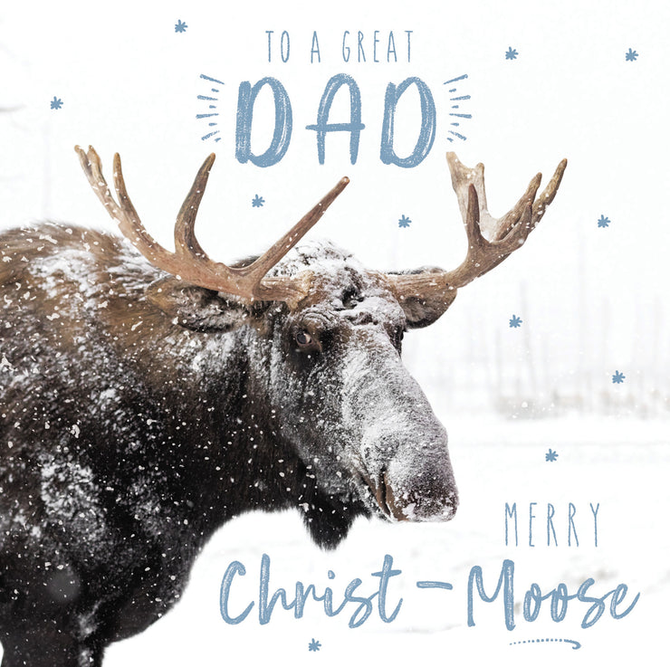 Dad Merry Christ-Moose Xmas Card